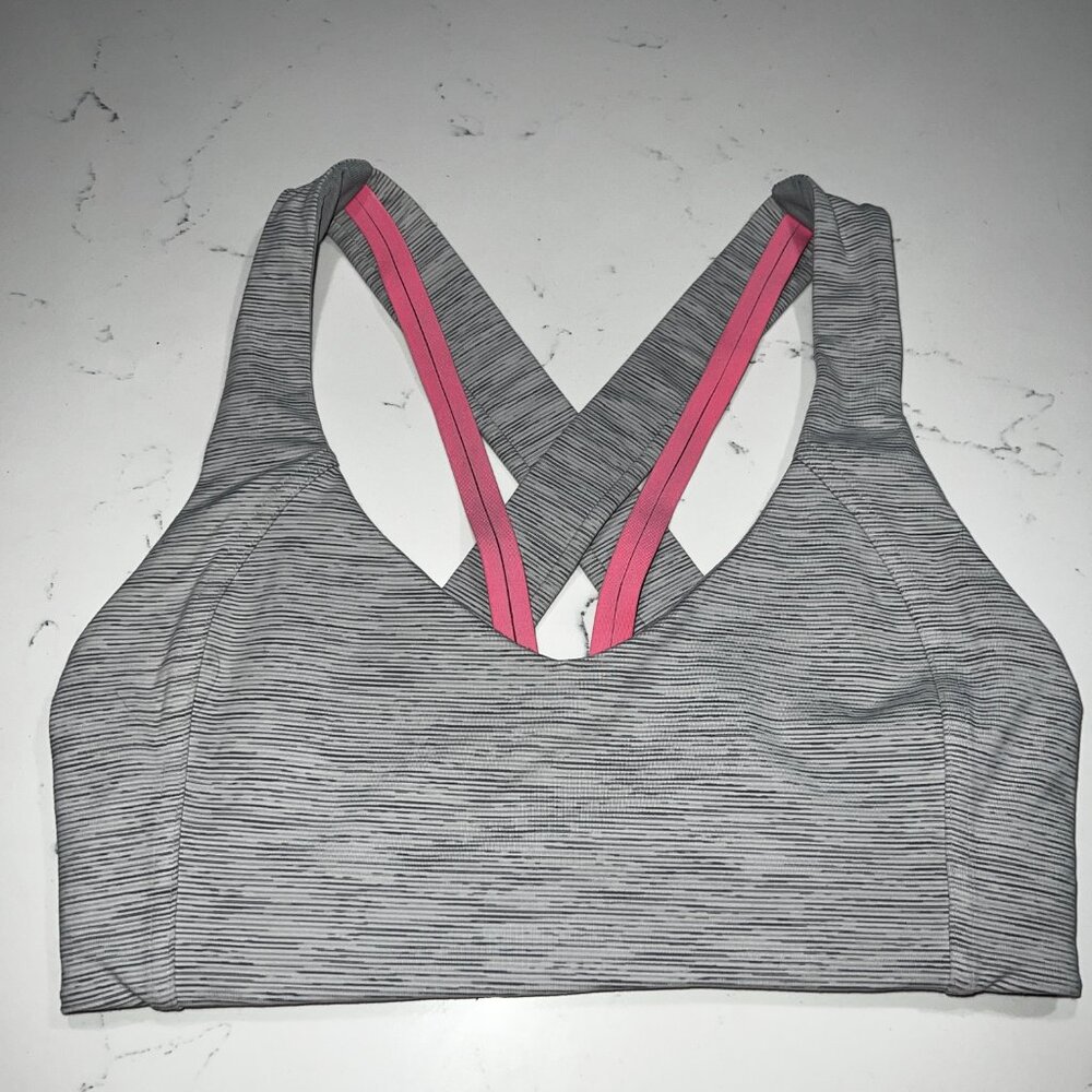 Lululemon Athletica Gray and Pink Sports Bra
